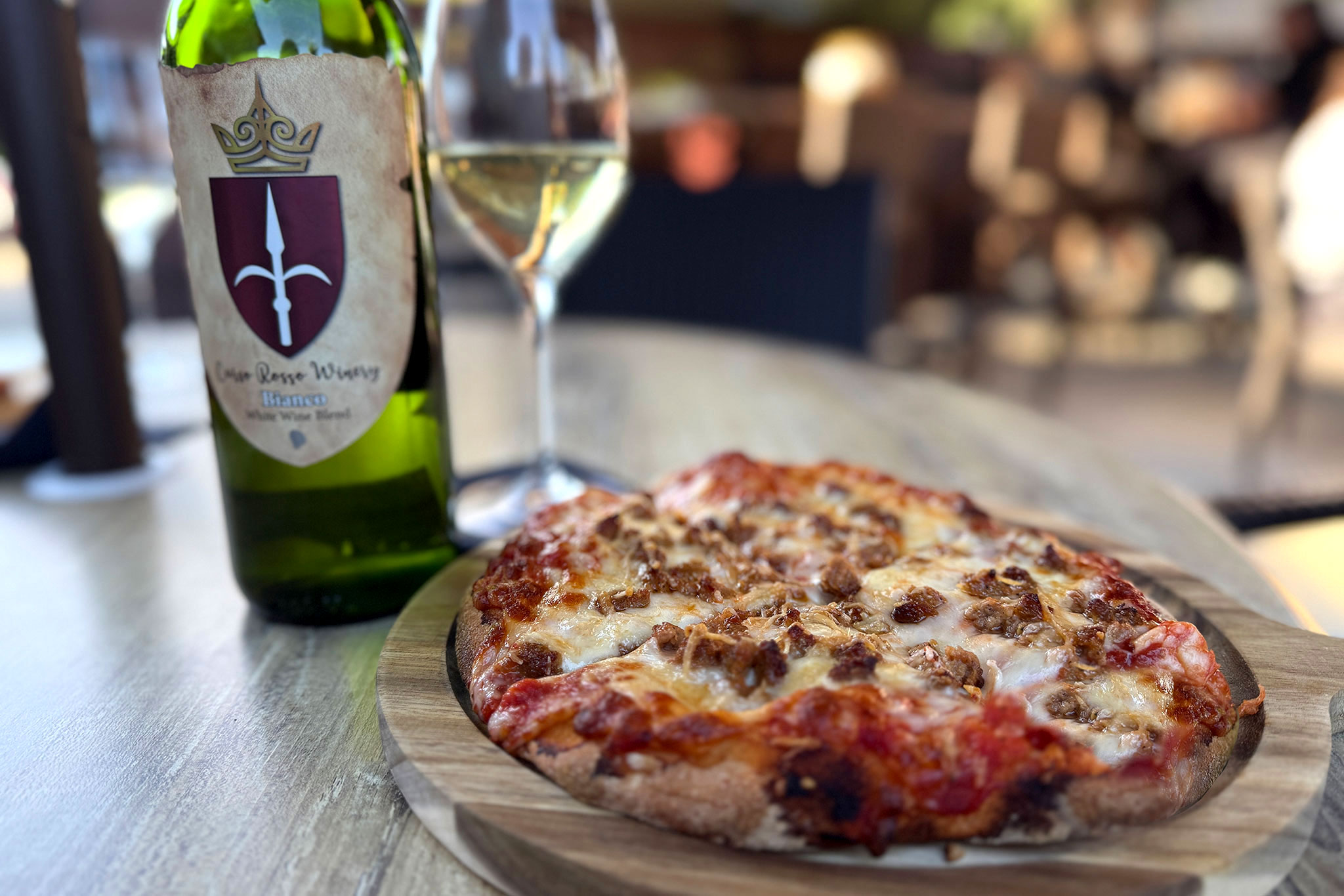 Carso Rosso Pizza and Chardonnay